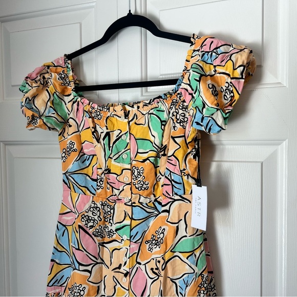 ASTR The Label Saveria Tropical Papaya Off the Shoulder Maxi Dress S - Picture 6 of 12
